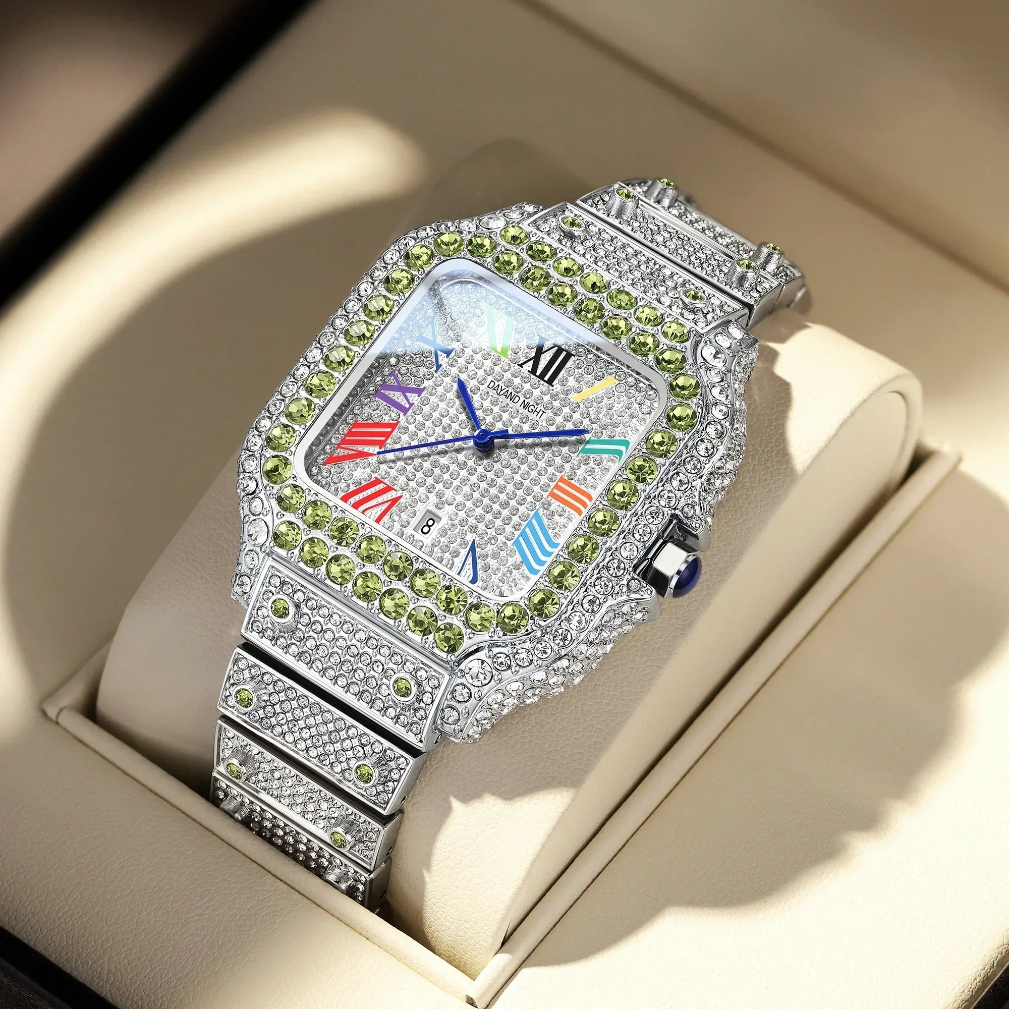 Luxury Full Moissanite Iced Out Watch | Men & Women’s Quartz Watch | Roman Numerals Party Clock | Passes Tester | Caratix - CaratixJewelry